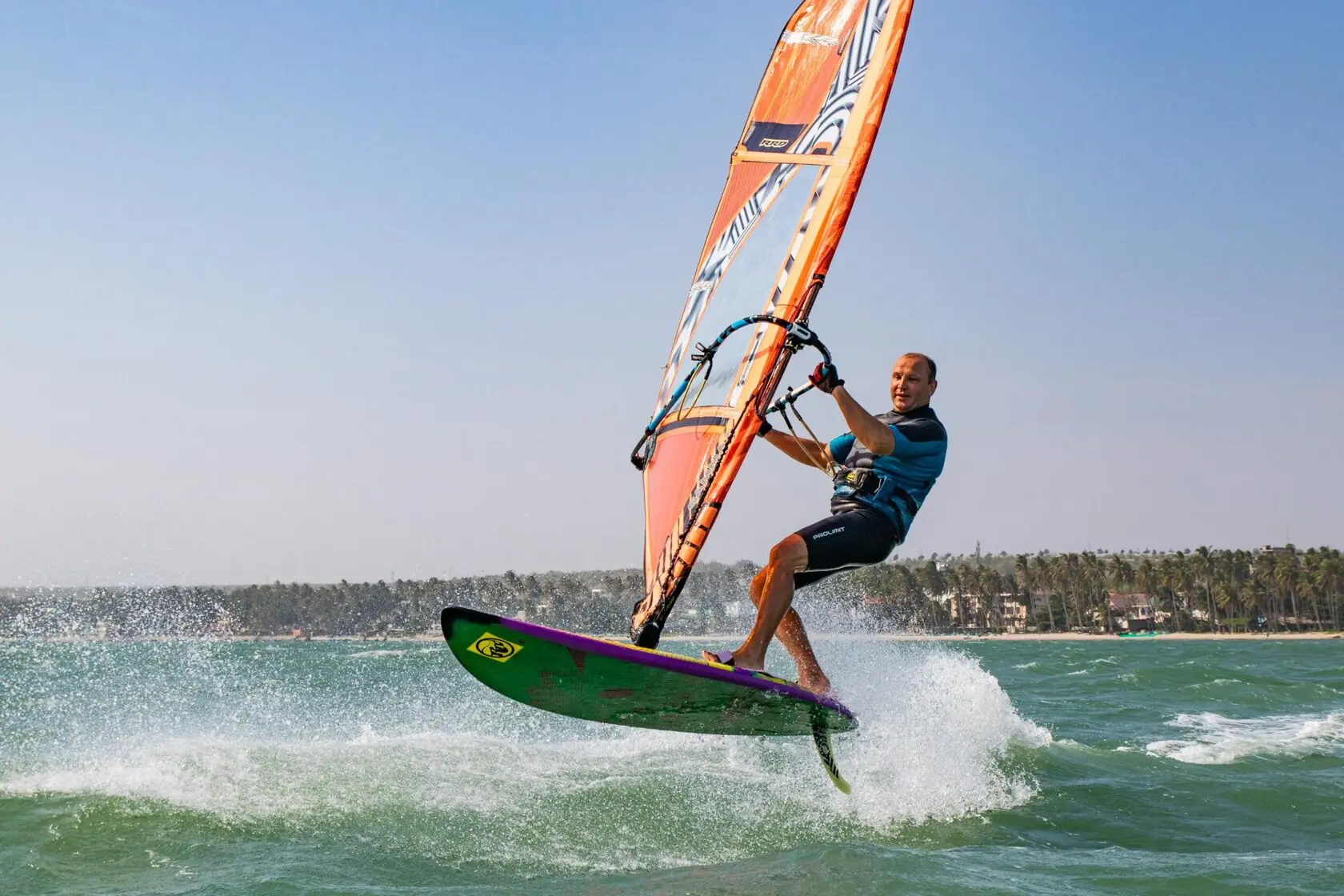 Windsurfing at sea