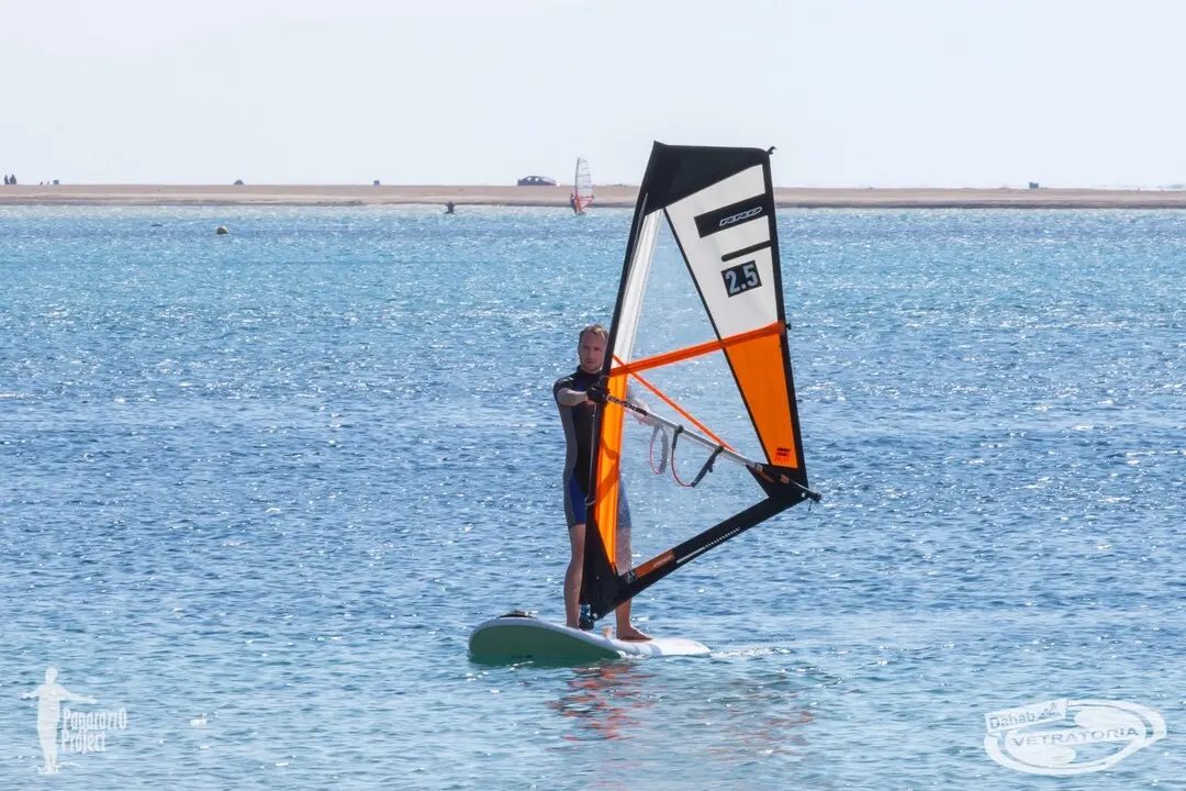 Windsurfing on the water