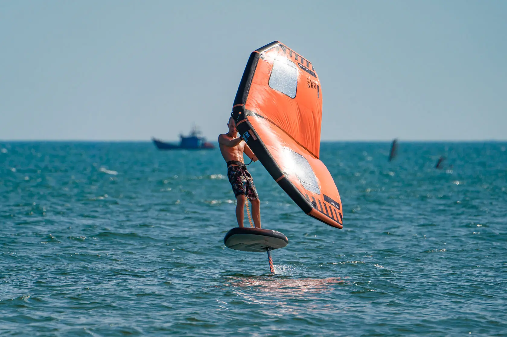 Flying on a wingfoil